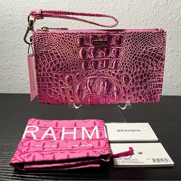 Brahmin Daisy EMPOWER MELBOURNE Leather Wristlet Cosmetic Clutch